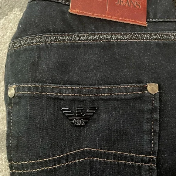 NWT Armani Skinny Slim Jeans Black Denim, Size 26 - Picture 8 of 9